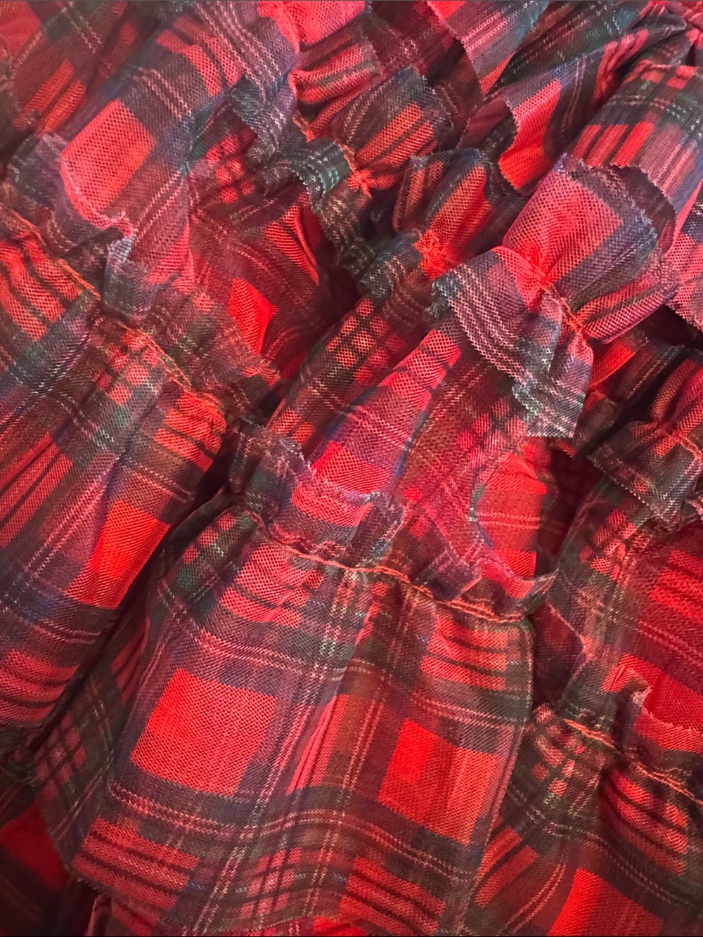 Red Plaid Ruffled Skirt - Picture 4 of 6